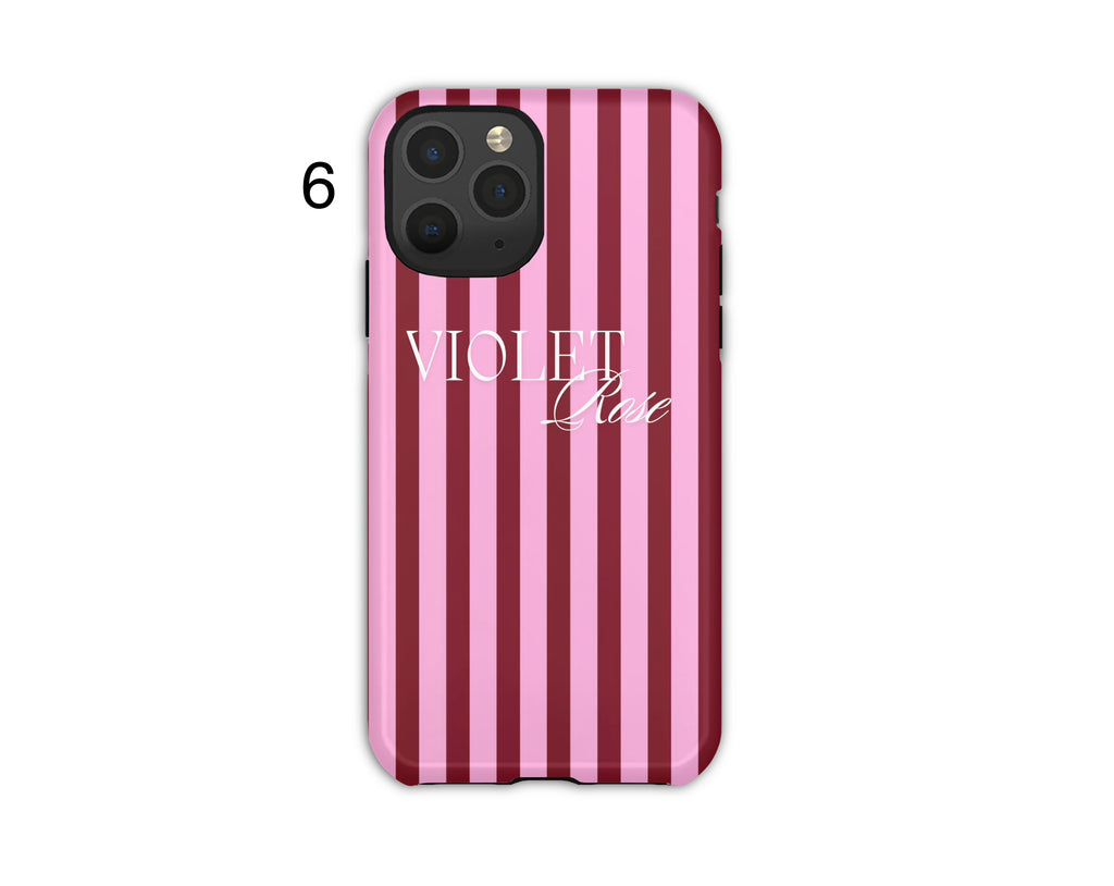 Personalised Aesthetic Stripe Phone Cases