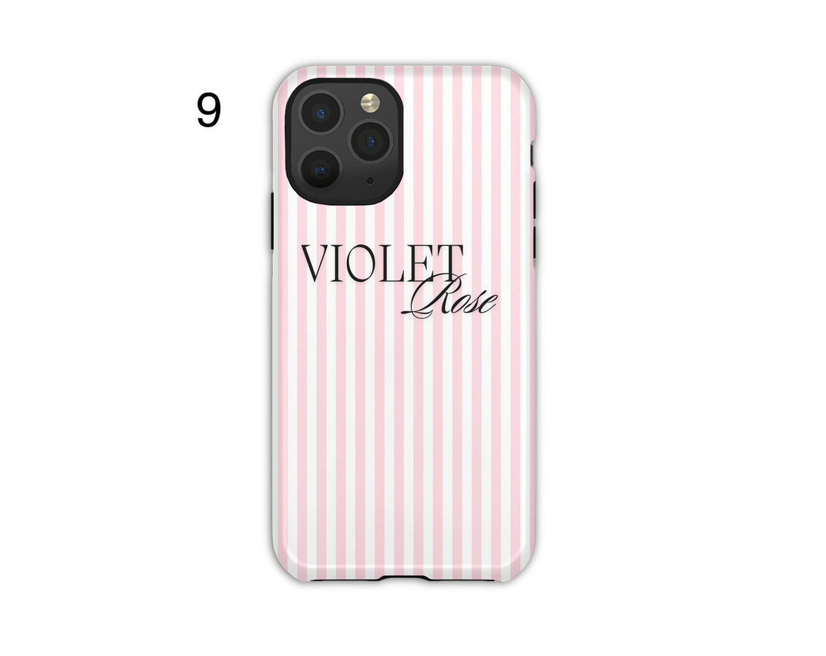 Personalised Aesthetic Stripe Phone Cases