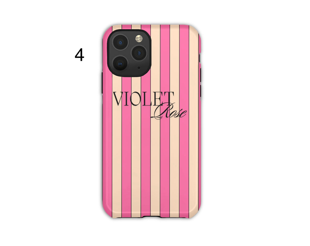 Personalised Aesthetic Stripe Phone Cases