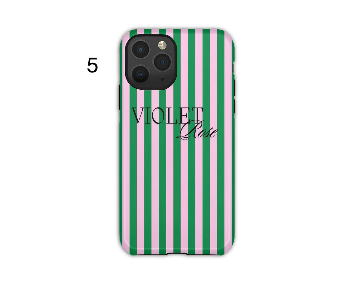 Personalised Aesthetic Stripe Phone Cases