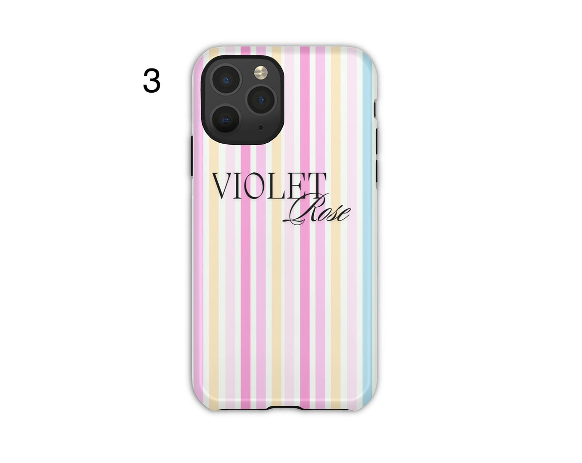 Personalised Aesthetic Stripe Phone Cases